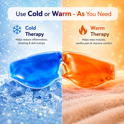 Cooling Gel Eye Mask with Ice Pad for Sleeping, Pain Relief & Dark Circles for Men & Women
