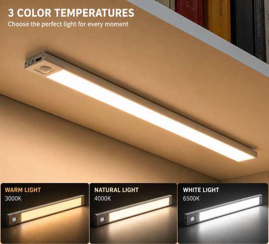 20CM Rechargeable Motion Sensor Under Cabinet LED Light | 3 Color Modes